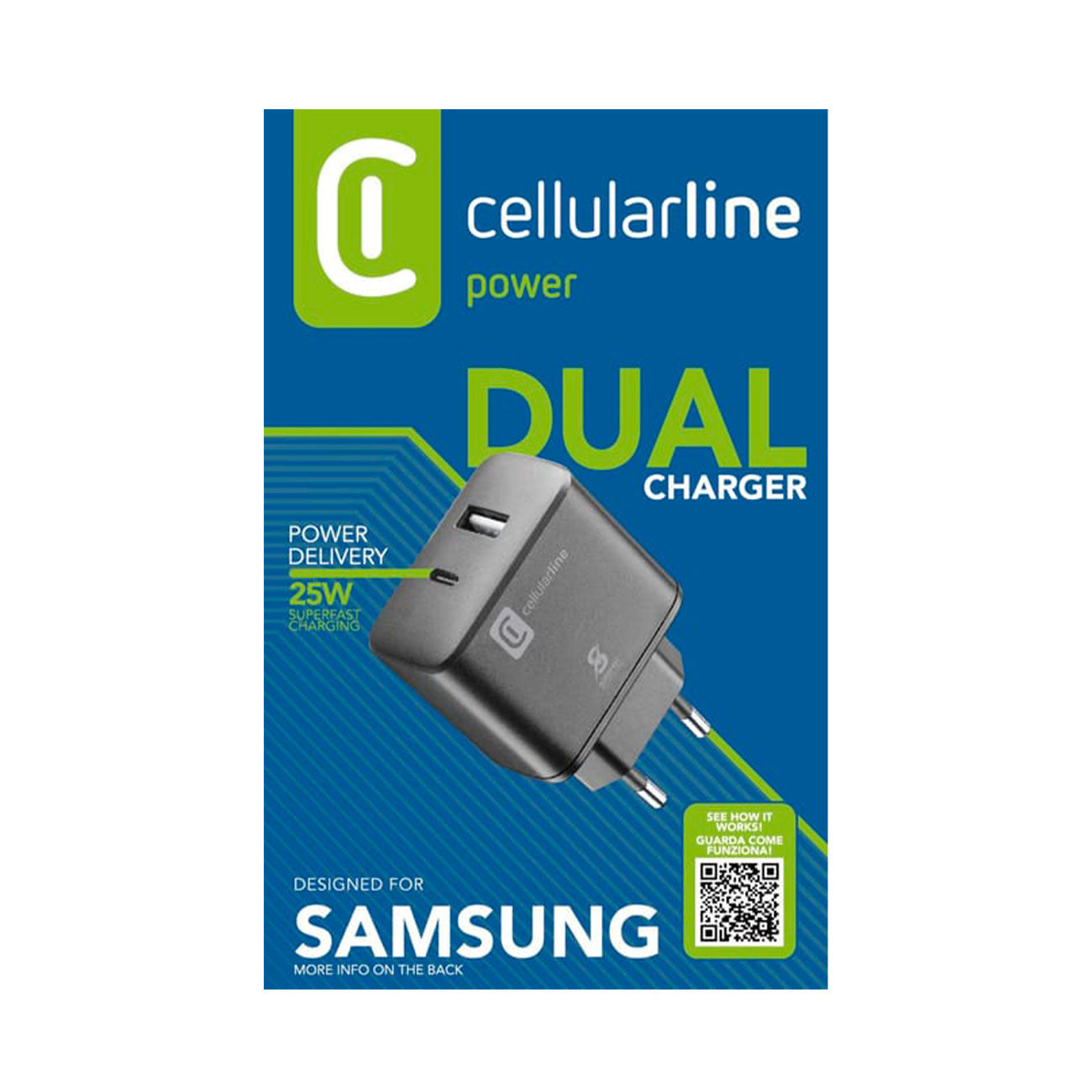 Cellularline : USB et Type C (Charge rapide 25W)